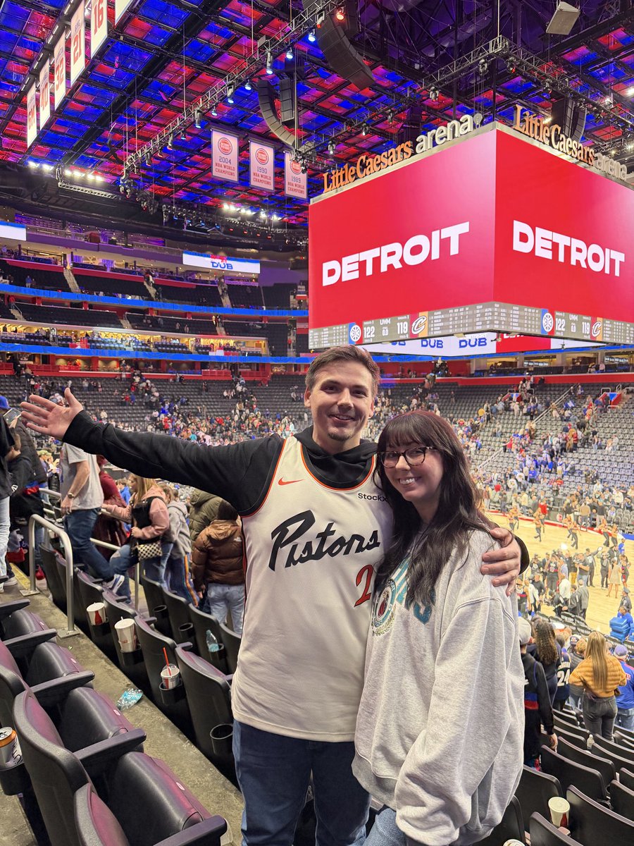 SeveredSickness's tweet photo. First ever Piston home game. Huge Ws all around. https://t.co/Wdhj1fX797