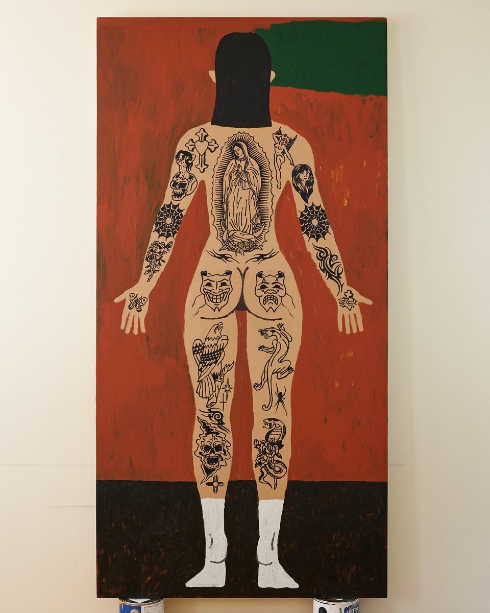 __colby's tweet photo. 84 x 42 inches on canvas #contemporaryart #contemporarypainting #tattoo https://t.co/59BCOYL5cB