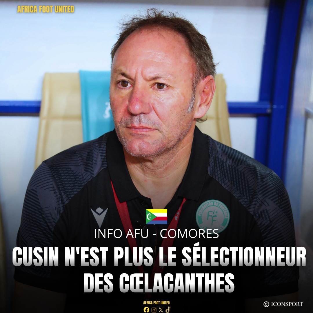 africafootutd's tweet photo. INFO AFU - COMORES 🇰🇲 : Stefano #Cusin 🇮🇹n'est plus le sélectionneur des Cœlacanthes ❌✍️ https://t.co/91Lb2joCuU