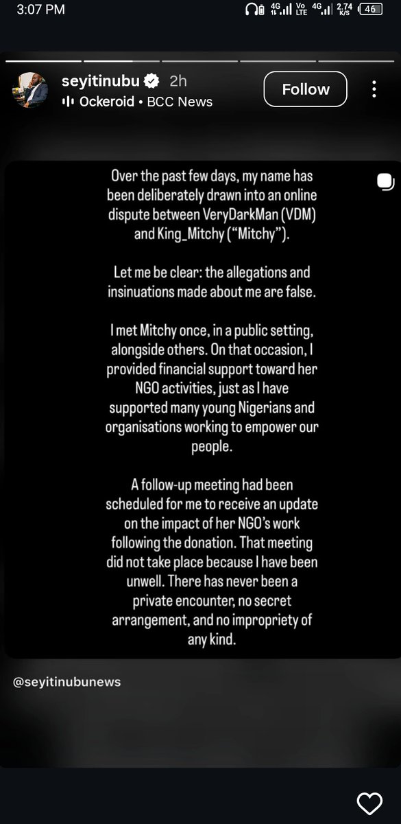 President Tinubu’s son, Seyi, has finally spoken out following the allegations linking him with KingMitchy.