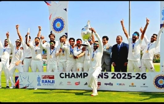 JameelSoolan's tweet photo. Congratulations History created by J&amp;K.
Jammu and Kashmir the champions of Ranji Trophy 2025-26 🔥. 

#jksportstime #proud moment https://t.co/xvwg1HeNJJ