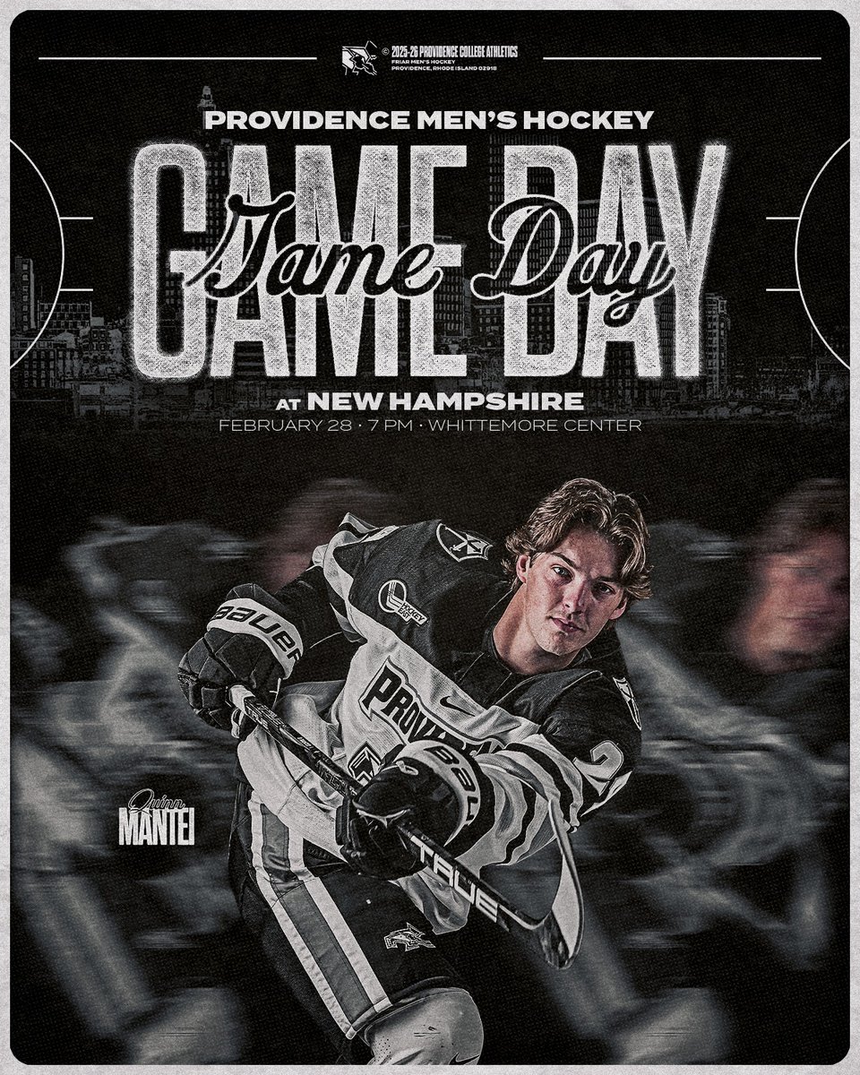 Roadie up to Durham.

🆚 New Hampshire
⏰ 7 PM
🏟️ Whittemore Center
📺 ESPN+
📻 790 The Score
🔗 linktr.ee/friarshockey

#GoFriars