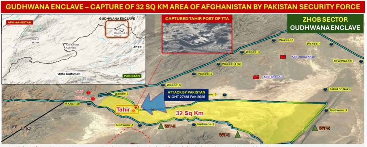 TacticalTribun's tweet photo. 🔺🇵🇰🪖:
Pakistan becomes the 1st South Asian nation in 2026, to capture 32 Sqkm Afghanistan's area, defeating their Army. https://t.co/QphXPPRNdE