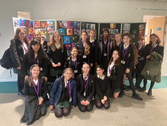Millais_CompSci's tweet photo. Our KS3 #MillaisComputerScience students have been working on their esports logos for the @DigSchoolhouse  @AdobeExpress creative careers challenge.  We are so proud of their creativity!  Here are some students and logos on display in the school.  #MillaisCreativity https://t.co/Aum3uxC9Um