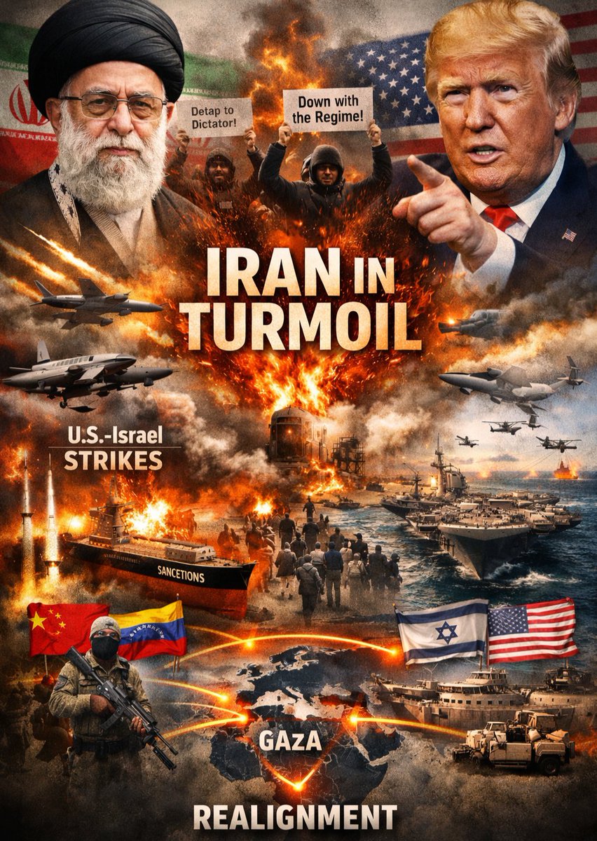 1/15🧵
If you want to understand why Trump is acting in Gaza, Iran, and Venezuela - and why treating them as separate crises misses the real strategy - read this thread carefully.

This is not random chaos.
Iran’s current crisis is the core of Trump’s plan: dismantling a 10+ year