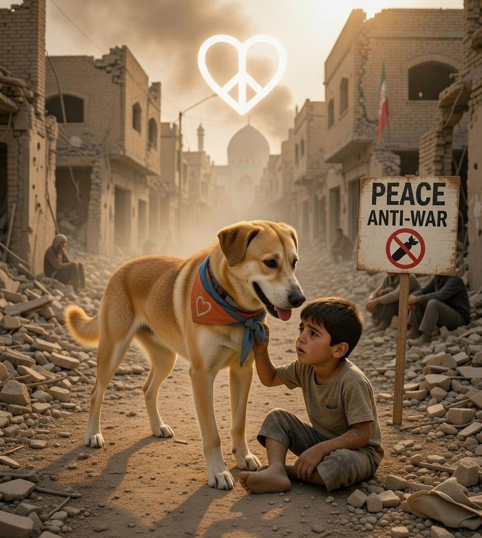 $Aloka, Peace only, No War. #AlokaDigitalPeaceWalk to Iran.
People spend their lives striving for a living, yet war tears families apart and leaves people with nothing—it's heartbreaking. All we want is peace, to be as sincere and kind as a peace dog, to continue striving for