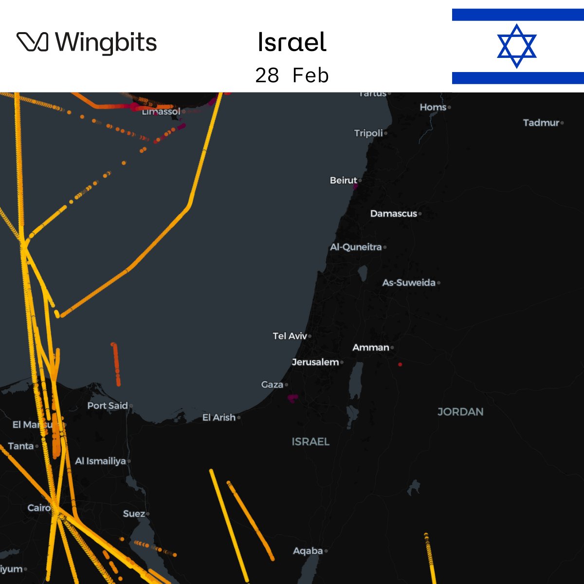 With rising tensions around Iran and the Middle East, we’re seeing clear shifts in flight patterns across the region — flights rerouted, corridors compressed, and changing activity levels. ✈️📡   

🔹 Altered routes around FIRs across the region 
🔹 Wide detours to avoid