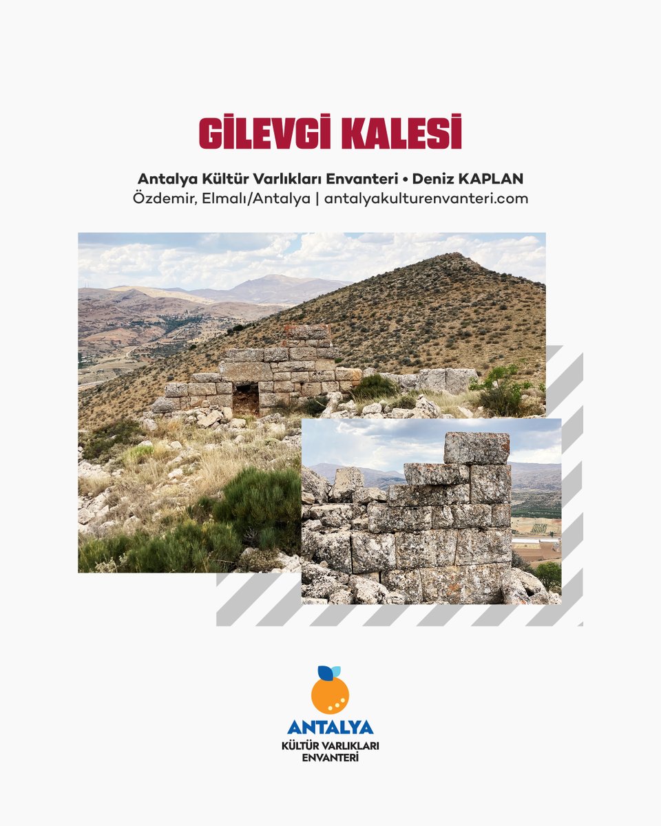 ℹ️ Gilevgi Kalesi
📍 Özdemir, Elmalı/Antalya
📸 2024 • Deniz Kaplan
🗂️ Elmalı Kültür Envanteri (2024)
📲 antalyakulturenvanteri.com