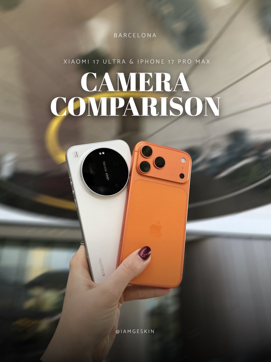 iamgeskin's tweet photo. Camera comparison: Xiaomi 17 Ultra vs iPhone 17 Pro Max📸👇

#shotoniphone #cameracomparison #shotonxiaomi #mobilephotography https://t.co/tbMIRvEWd3