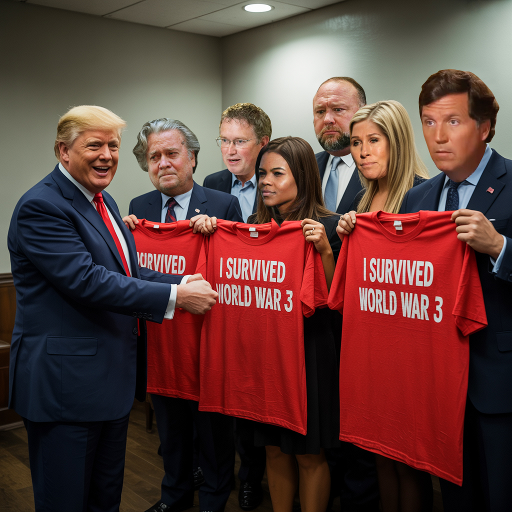 TrumpLionsDen's tweet photo. @FmrRepMTG President Trump Won WW3 back in April by himself

President Trump is about to Win back to back World Wars!  Truly Historic

After Iran surrenders The United States should put boots on the ground and take over Israel and declare it Holy Land for Christians.  OUR LAND! https://t.co/0qZwBVxztC
