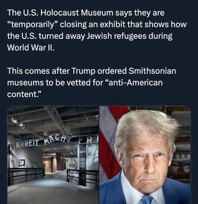 Wondering WHY the National Holocaust Museum has been acting oddly political over the past year — quickly condemning (and often removing) ANY of the crystal clear parallels between Hitler’s Germany and Trump’s America
Last April, Trump fired every member of the U.S. Holocaust
