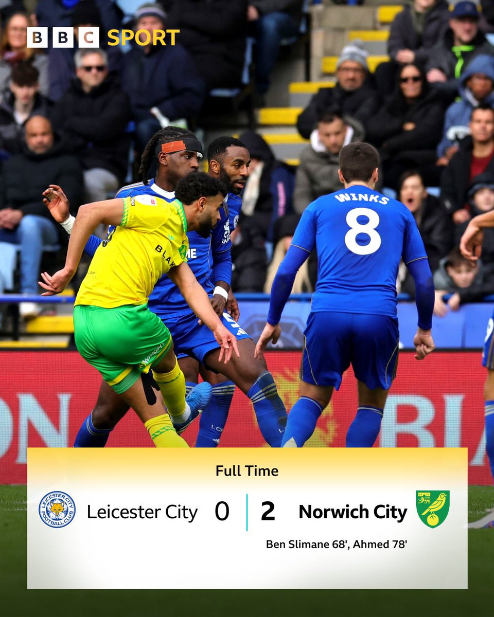 leicster_AR's tweet photo. نهاية المباراة :

🔵 ليستر سيتي 0-2 نورويتش سيتي 🟡

كارثة كارثة❗️ https://t.co/EL1yDK15Xi