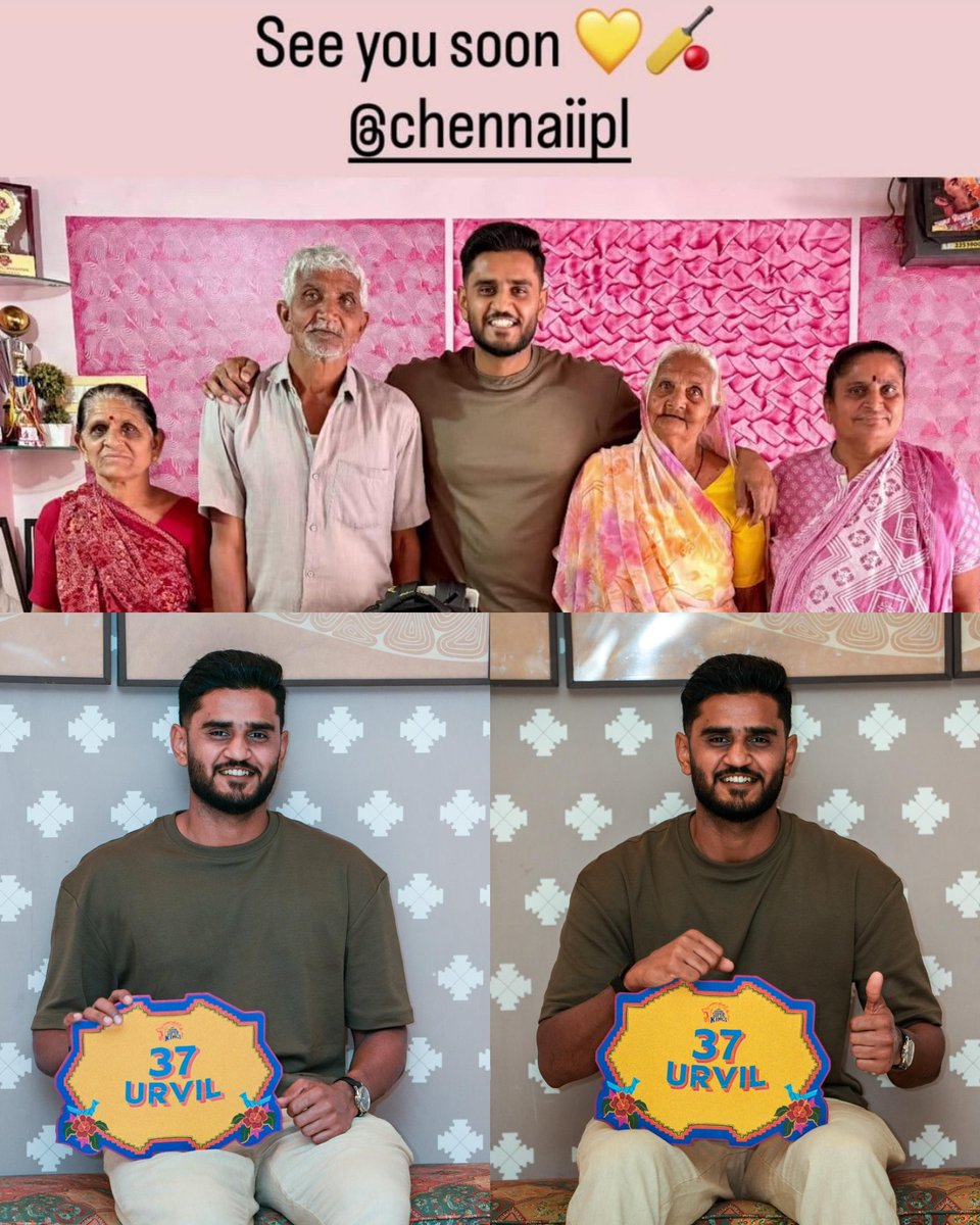 ChennaiIPL's tweet photo. Morning ▶️ Evening
That's super duper soon, Urvil! 🤩

#WhistlePodu #Dencoming https://t.co/1yZhV8Z8y0