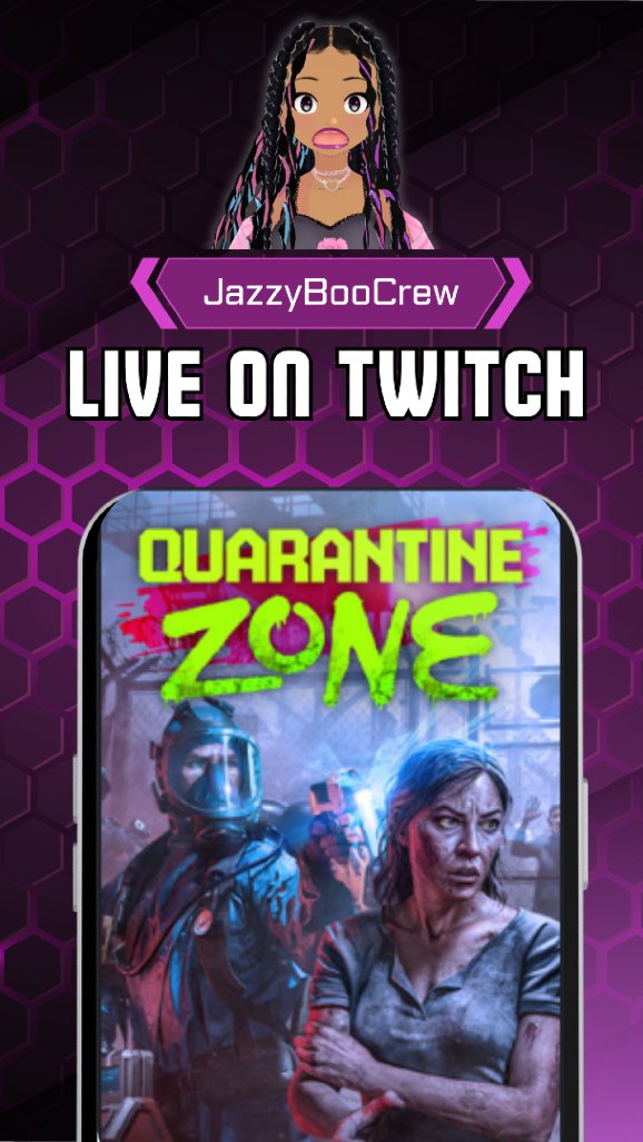 CHANGE OF PLANS we are playing Quarantine Zone tonight at 5:30pm PST. Twitch integration is on. Will you be a Human or a Zombie?
If you’ve been meaning to stop by a stream, this is your sign
LIVE on Twitch @jazzyboocrew and on YouTube 🥰
#vtuber #envtuber #livestream #gaming