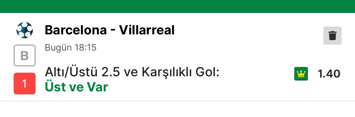 EskiUsulTahmin's tweet photo. 🍀⚽ FUTBOL ANALİZİ
Maç: Barcelona - Villareal
Tercih: Toplam 2.5 Üst ve KG Var
Oran: 1.40
Sahada karşılıklı yüksek temponun olduğu bir mücadele bekliyoruz.
#Barcelona #Villareal #LaLiga #İddia #Futbol #Bahis #Spor #Analiz #Canlı #Tercih #İddiaTahmin #Kupon #GününMaçı #MaçÖnü https://t.co/fGLaotrUwu