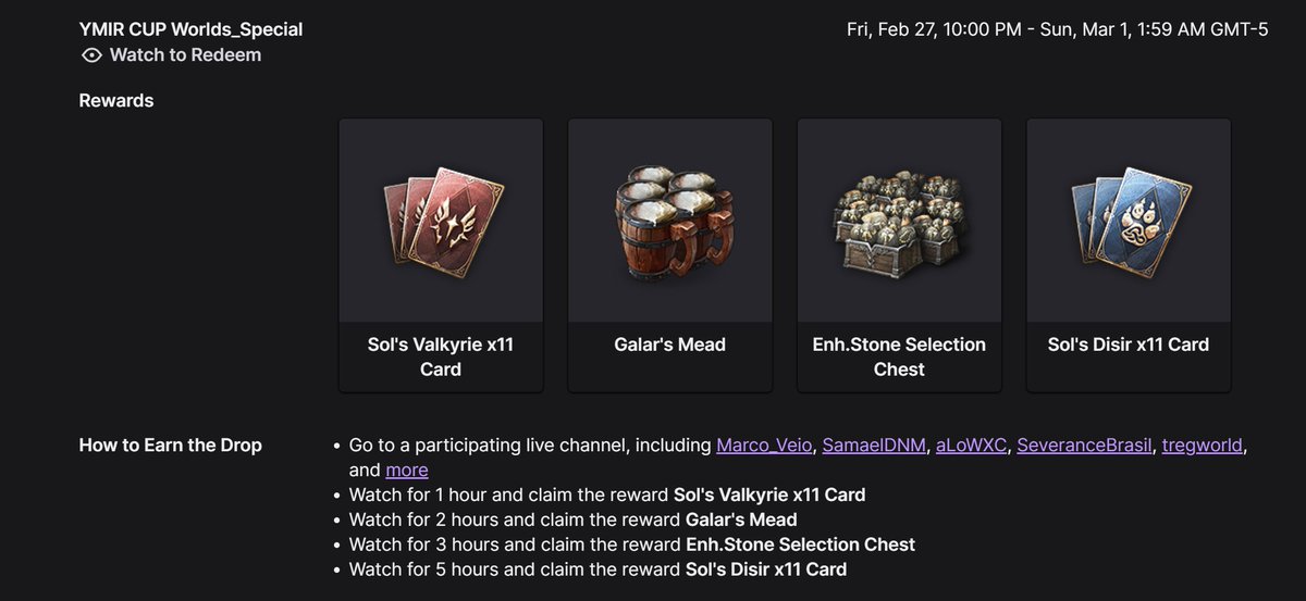 Plaiki_'s tweet photo. YMIR Cup World Championship Twitch Drops Now Live 🟣

Viewers can earn rewards by watching the official Legend of YMIR Twitch channel and participating YMIR Cup SSS Partner channels. 🎁

#LegendofYMIR #YMIRCUP https://t.co/ULaNMQd3oP