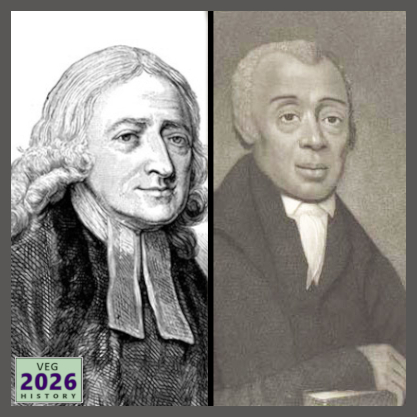 Today in 1784, the Methodist Church was chartered by vegetarian John Wesley. Methodism would soon become popular with African Americans such as Philly's Richard Allen, who founded the first African Methodist Episcopal church, "Mother Bethel," at 6th and Lombard Streets in 1794.