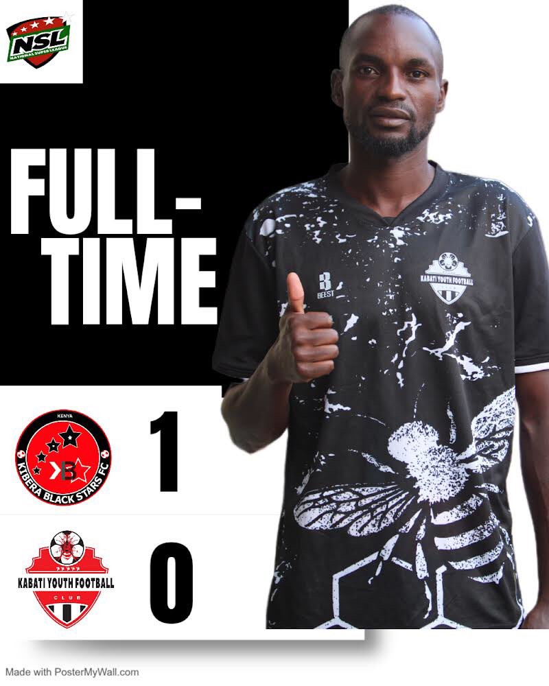 FT
Kibera Black Stars Fc 1-0 Kabati Youth Fc
#Thebees