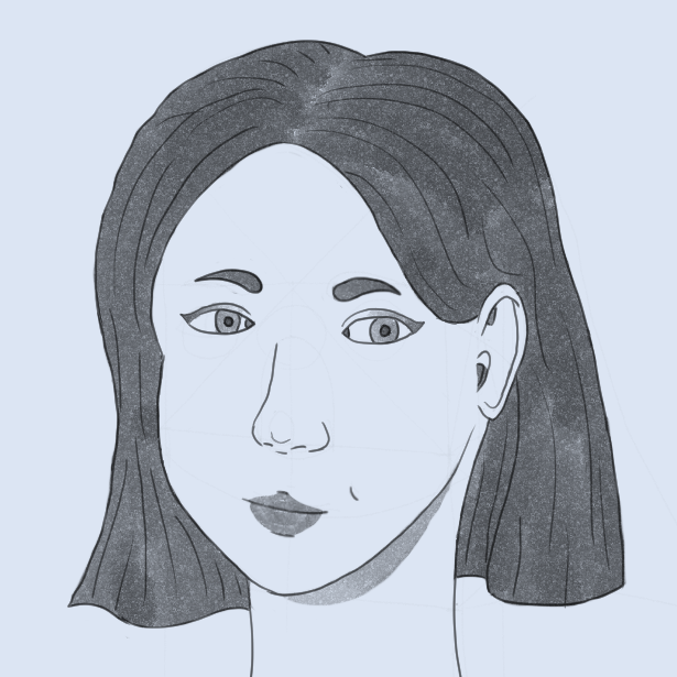 SweetGab_'s tweet photo. A female face with long hair. It was difficult, and the result isn't great. Maybe tomorrow will be better. #art #artmoots #digitalart #drawing #learntodrawin30days https://t.co/XkNxDpFxTN
