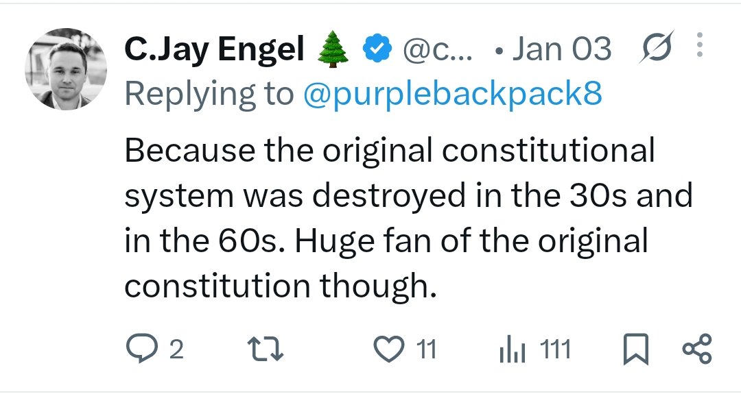 presbycast's tweet photo. You can't complain about this action if you spend your time arguing FOR an unbound executive and AGAINST the US Constitution as it now exists. https://t.co/b9IX5dnm02