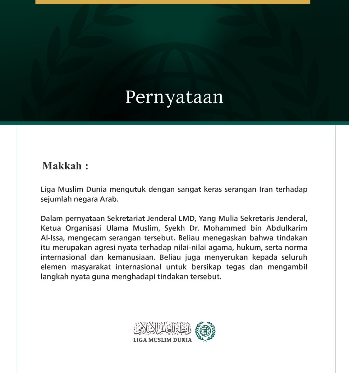 Liga Muslim Dunia tweet media