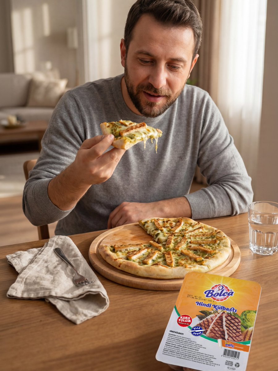 Bir dilim yetmez demiştik… haklı çıktık. 🍕
Kremalı ve pestolu sosun dengesi, üzerinde bolca Bolca Hindi Külbastı… Gerçekten mükemmel bir uyum sağladı.
Her lokmada aynı özen, aynı lezzet.
#BolcaHindi #HindiKülbastı #BolcaLezzet #EvdePizza