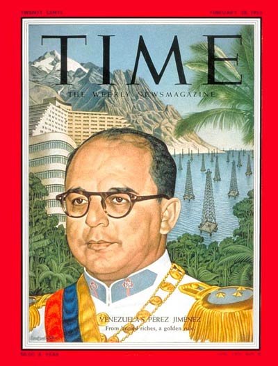 Vzla_Inmortal's tweet photo. #28Feb 1955 | El Presidente Marcos Pérez Jiménez sale en la Portada de la revista Time https://t.co/EOLyuDm8NH