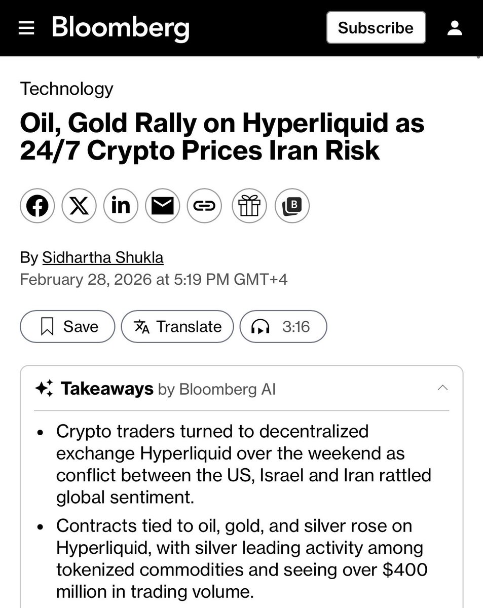 0xOmnia's tweet photo. There is only one place to speculate on the changing world order in real time, when the rest of the worlds markets are closed, and that is through 24/7 trading by @markets_xyz 

Oil: $USOIL
Energy: $USENERGY
Bonds: $USBOND
Precious metals: $GOLD &amp; $SILVER

On @HyperliquidX https://t.co/6e9WCMS0al