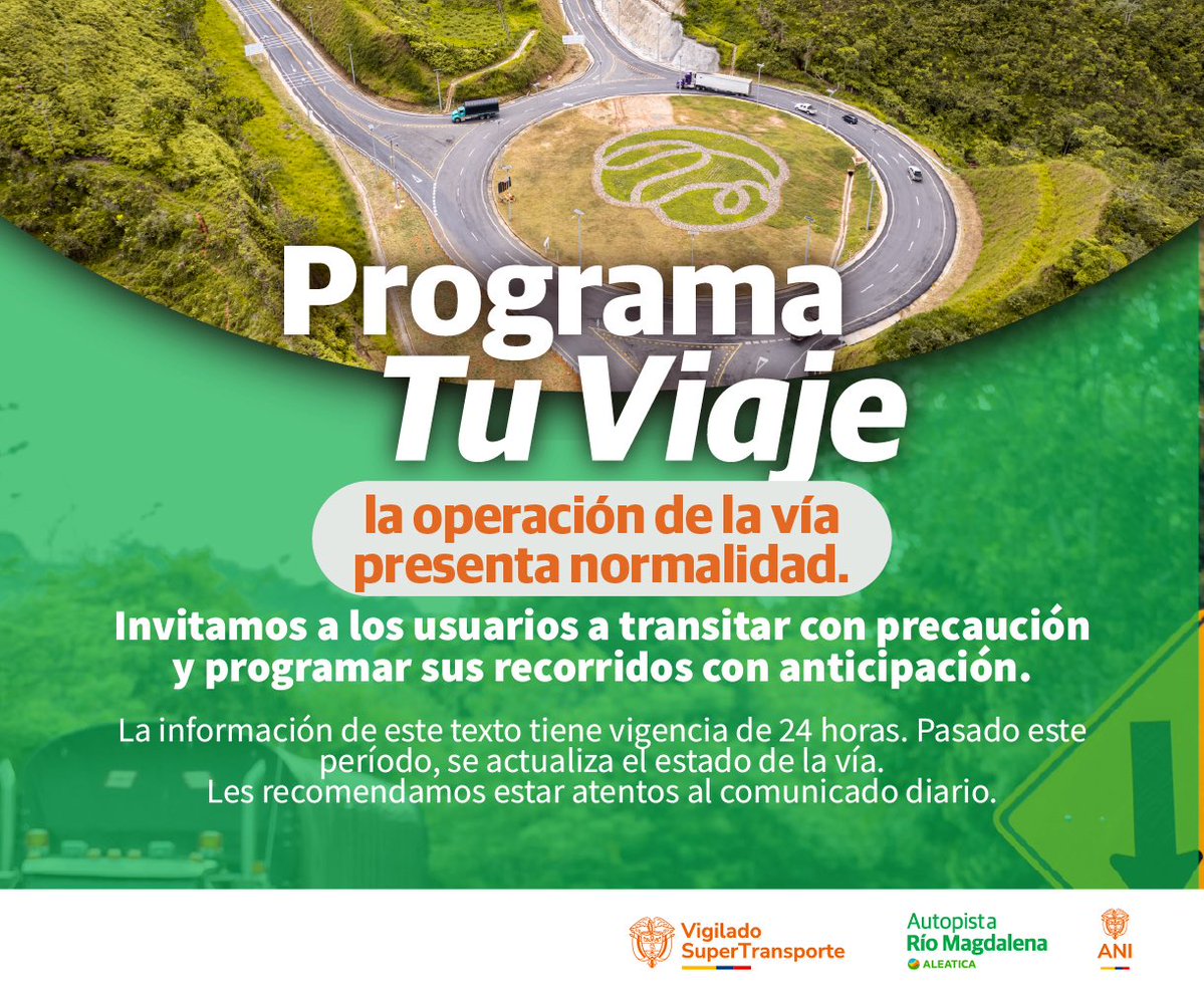 Informe diario 

El estado de la vía presenta normalidad.