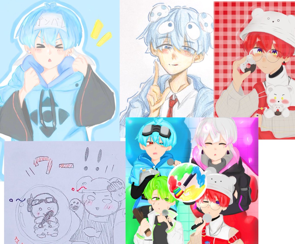 今月描いた絵を晒そう 多くねうち((ほぼ落書き😖💭