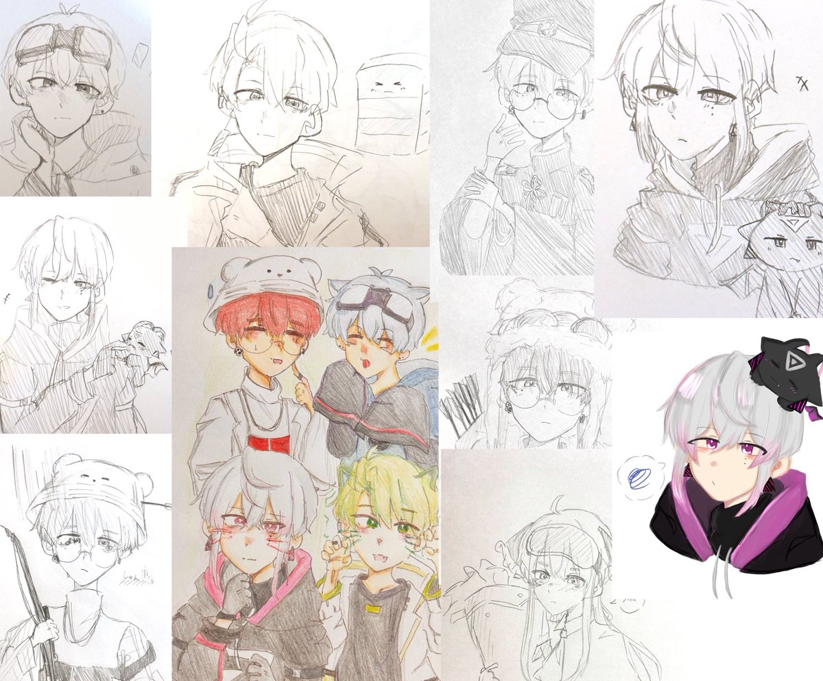 今月描いた絵を晒そう 多くねうち((ほぼ落書き😖💭