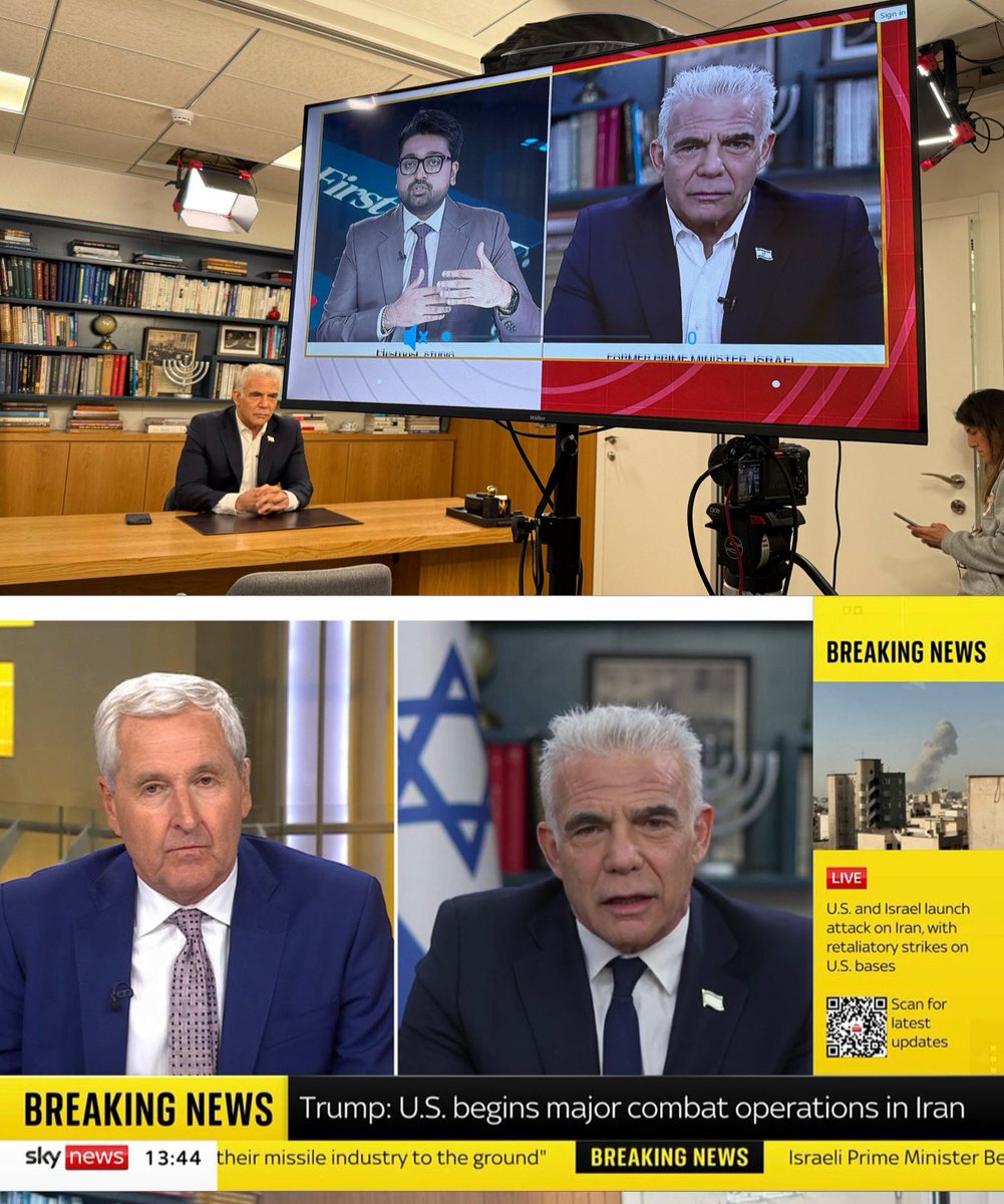 yairlapid's tweet photo. In a series of interviews today to the international media I delivered a clear message - 

We all agree about the justification and importance of striking the murderous Iranian regime, which has killed tens of thousands of its own civilians and threatens the entire Middle East. As leader of the opposition, I fully support this operation.