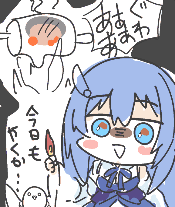 マシュマロ焼きのフレンドさん #とりももアート