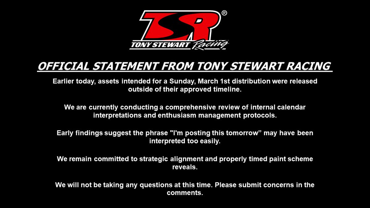 Tony Stewart Racing tweet media