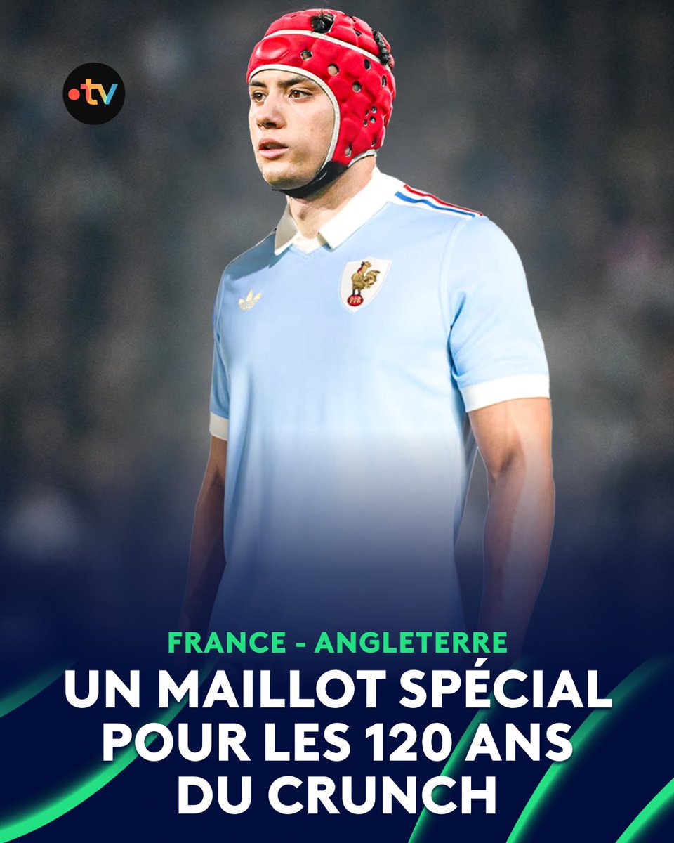 francetvsport's tweet photo. 🏉 #GreatnessM6N | 🇫🇷⚡🏴󠁧󠁢󠁥󠁮󠁧󠁿 Le XV de France portera un maillot spécial contre l'Angleterre le 14 mars prochain !

👕 Il s'agit d'une collection pour l'anniversaire des 120 ans du premier match international entre la France et l'Angleterre, disputé le 22 mars 1906. https://t.co/cGMIc9hEmh