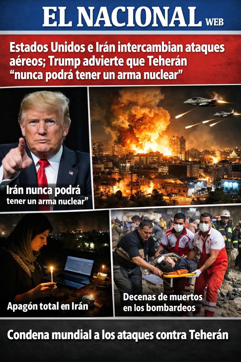 DiarioElNac's tweet photo. https://t.co/9QdMxTSDuV

Estados Unidos e Irán protagonizaron este sábado una nueva escalada militar tras el lanzamiento de ataques aéreos que dejaron decenas de muertos y encendieron las alarmas en la comunidad internacional. https://t.co/fZpkU0Fbmj