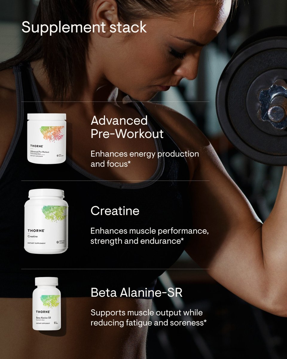 thornehealth's tweet photo. The difference between a decent workout and a great one is preparation. Fuel your body with the right macronutrients, meals, and supplements—and feel the difference. #onlyThorne https://t.co/rlYggGGr0i