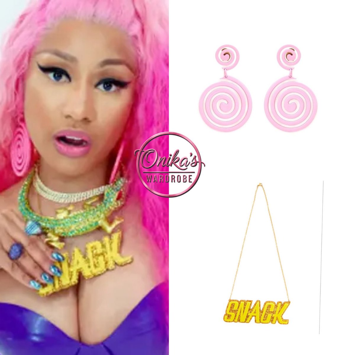 onikaswardrobe's tweet photo. Good Form (2018)
Nicki Minaj wearing Kae West snack nameplate ($35) x Moschino earrings (sold out)+ Le Ciel Design necklace& Dโoro Barandino cuff
#nickiminaj #fashion #style
#nm4 #barbie #moschino
#kaewest #goodform https://t.co/gc4kBgSecZ