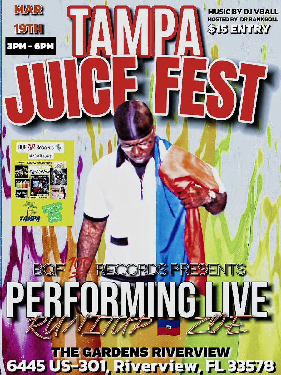 QueenAHearMeOut's tweet photo. BQF Star Records in the building with RunItUpZoe
@ Tampa Juiuce Fest 2026 March 19, 3pm to 6pm.
come  hang with RunItUpZoe
https://t.co/LKZtjmQVs6... https://t.co/Tau9zhqoue