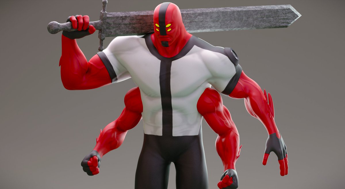 storm18040's tweet photo. Four Arms with a stone sword is the coolest thing.
Fun project I did in my spare time, hope you like it !
#zbrush #blender #3dmodelling #ben10 #ben10art #3dcharacter https://t.co/rc1qeWjKSA