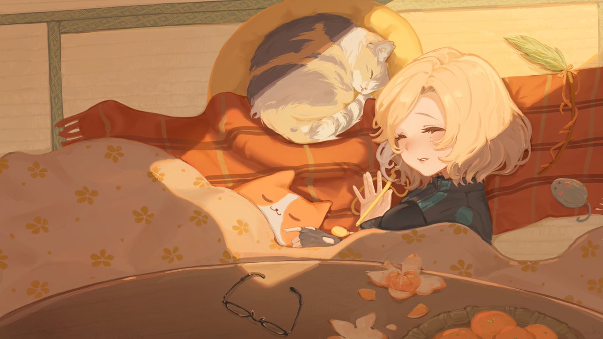 #三宮みとと一緒に過ごす2026
2月🐈🧶
にゃんともう2月が終わってしまう…
猫みたいにマイペースにのんびり過ごそうね🐱

イラスト：#rinrinkiba