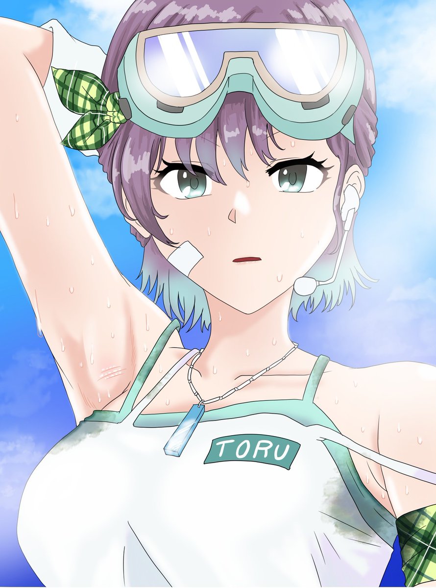 澄ました顔で汗染みビショビショなのが良すぎる 