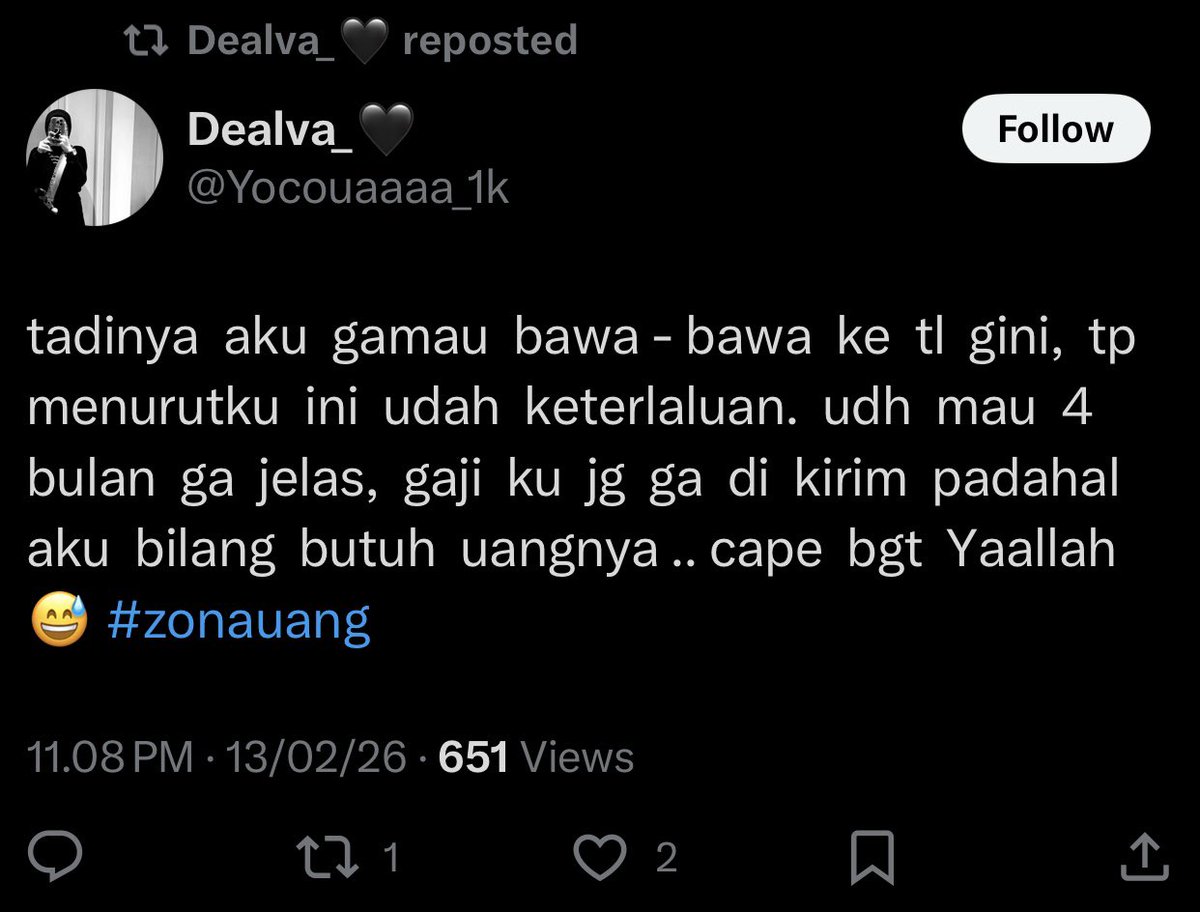 x.com/Yocouaaaa_1k pls  block  and  report.  dia  scammer,  aku  jd  kena  fitnah  karena  dia  copas  cerita  ku  kemarin  :(  yg  ketipu  pun  ga  ada  nanya  dlu  main  asal  nyimpulin  kl  aku  satu  owner  sm  penipunya. 😞 #zonauang