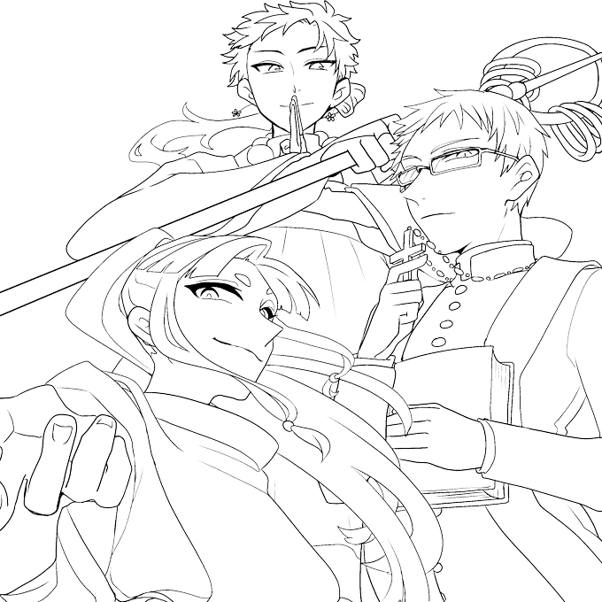 線画!
塗り絵にどうぞ 