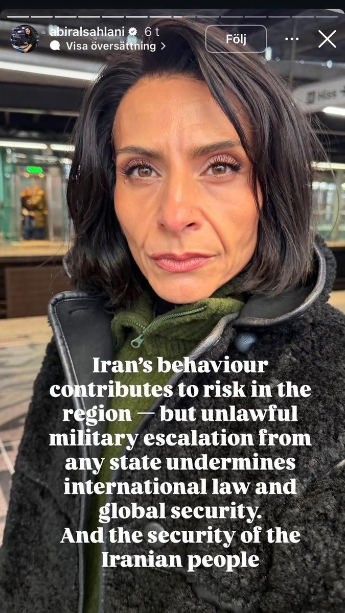 Centerpartiet (Abir al-Sahlani, EU-parlamentariker) anser att attacker mot iranska diktaturens militära installationer hotar säkerheten för den iranska befolkningen, ”security of the Iranian people”.

Men det riktiga hotet mot befolkningen ÄR den iranska regimen.