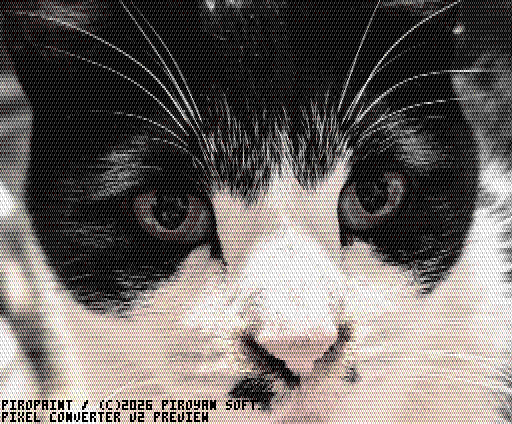 piroyan's tweet photo. ご無沙汰しております。今「pixelConverter V2」なるものを少しずつ進めています。
これは、piroPAINT 9918に実装していた、PC-8801の画像変換機能「Color Tone」(タイルパターン生成)とパレット減色を組み合わせてMSX2の画像変換を行うものです。サンプルはそれぞれSC5とSC7の画像です。#MSX #PC8801 https://t.co/ZWv8CAQGDQ