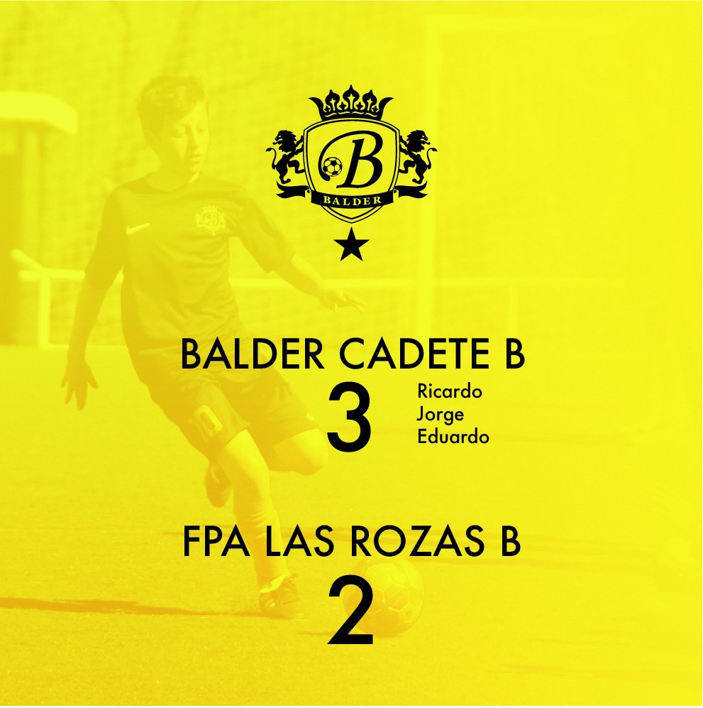 FutbolBalder's tweet photo. Nueva victoria del Cadete B que sigue con la buena dinámica del último mes y medio. Partido muy controlado que a falta de 5 minutos el resultado era de 3-0. Enhorabuena chavales!!! @ClubDepBalder @ColegioBalder https://t.co/sMcPA8BTkM