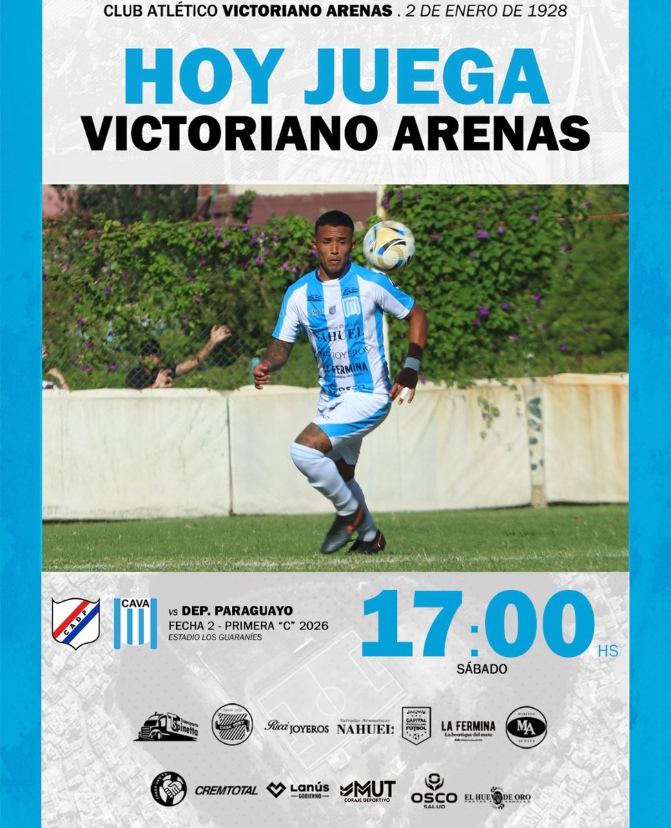 Luego de la derrota frente a Puerto Nuevo, <a href="/CAVA_oficial/">Victoriano Arenas #CAVA</a> buscará su primera victoria de la temporada frente a Deportivo Paraguayo en Villa Scasso. La dupla Ventura-Leston prepara algunas variantes. Podría debutar Fabián Monserrat, ex Independiente. Será transmisión de <a href="/TodosUnoTV/">TodosUnoTV</a>