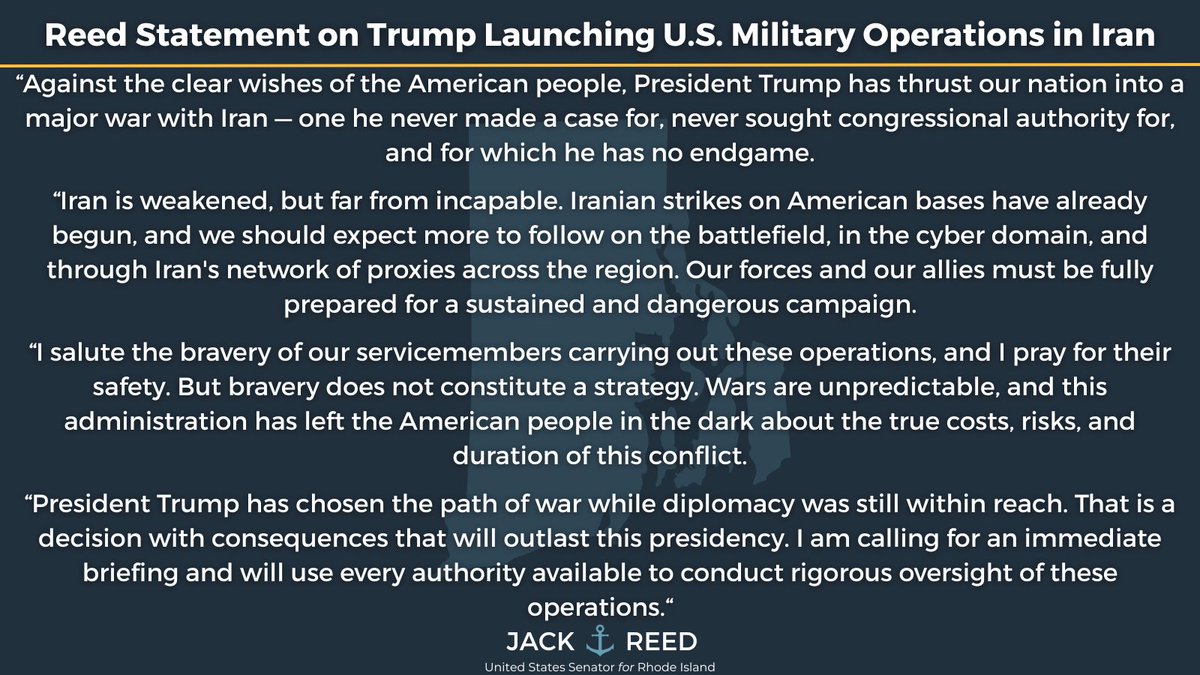 Senator Jack Reed tweet media