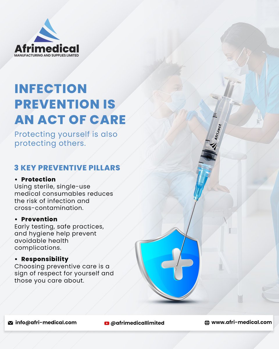 Afrimedicalltd's tweet photo. Care goes beyond the moment. Prevention is one of the simplest ways to protect yourself and others.
#Safety #bestpractise #nurses #doctors #impactinglives #Needles #afrineedle https://t.co/MdaLBgstkw